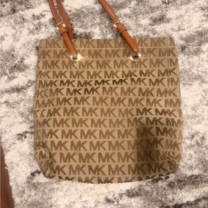 Michael Kors Tan and Brown Logo Tote